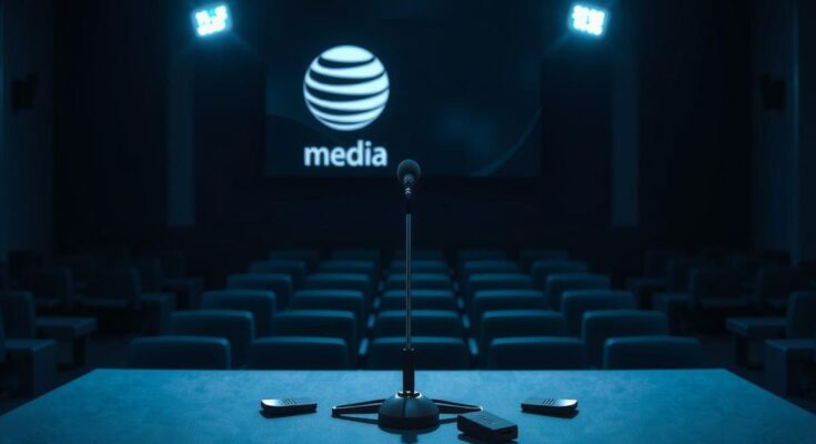 Un vétéran de la guerre en Irak exprimant son mécontentement dans une salle de presse, lumière tamisée, ambiance sérieuse.