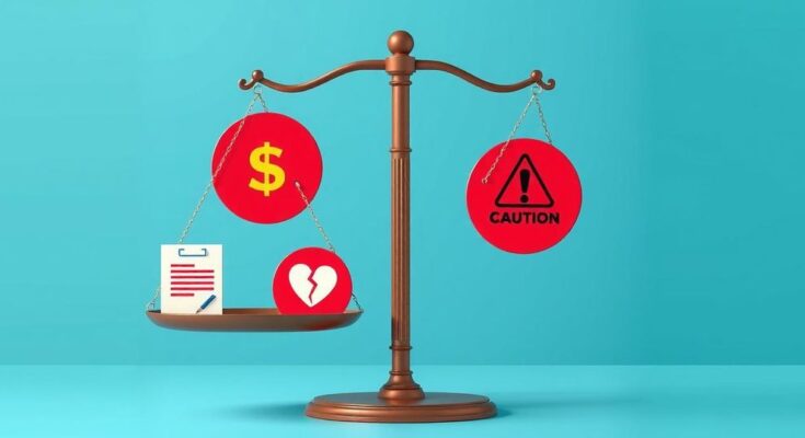 Imagine a balanced scale showing differing public opinions, with one side showing pro-cuts symbols and the other anti-cuts symbols.