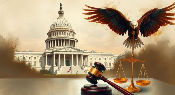 Стратегические политические игры США на фоне Капитолия с элементами патриотизма и нейтральными цветами