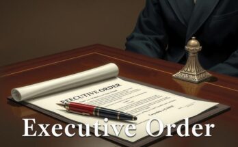 Un ordin executiv semnând tăierea fondurilor pentru media publică, simbolizând provocările pentru jurnaliștii americani.