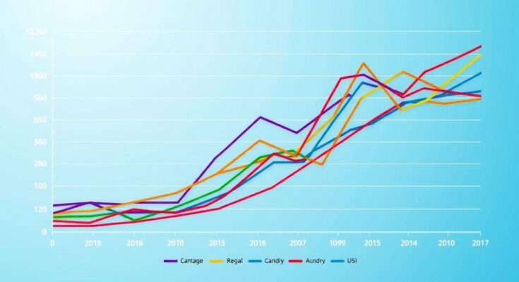 Graph illustrating fluctuating betting odds for Trump's potential third presidential term and key political figures in 2028.