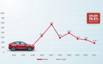 Vânzări Tesla în scădere, competiție crescută pe piața auto, lipsă de loialitate în statele cu voturi democrate.