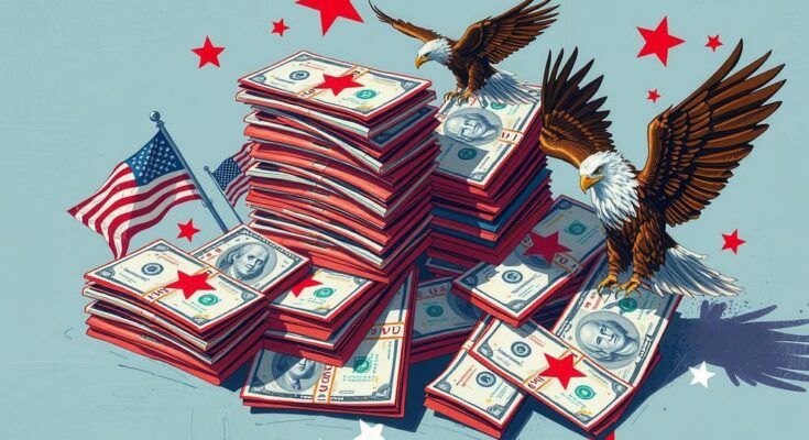Simbol politik, uang kampanye, dan pengaruh tokoh bisnis dalam pemilihan umum di Amerika.