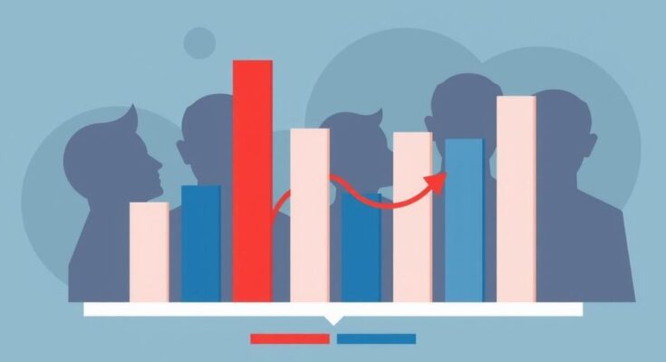 Grafis terkait peringkat kepuasan publik terhadap kebijakan pemerintahan saat mendekati seratus hari.