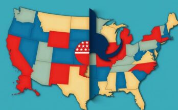 Rappresentazione visiva della diversità politica in America, con grafica che evidenzia i gruppi tipologici.
