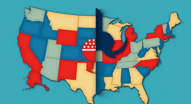 Rappresentazione visiva della diversità politica in America, con grafica che evidenzia i gruppi tipologici.