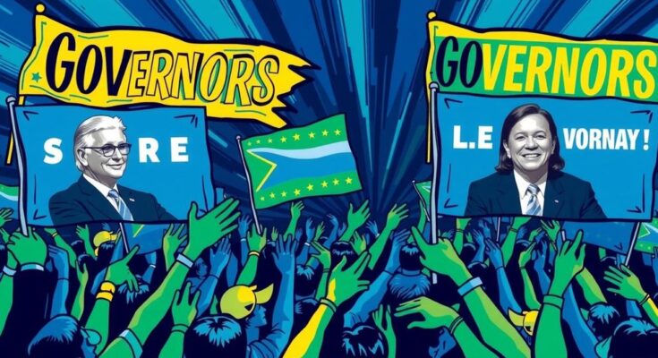 Barkley supports two governors for presidency, expressing political views and dissent in a vibrant, dynamic scene.