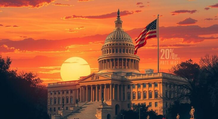 Graphical representation of Capitol Hill with a focus on interest rates and economic discussions in Washington.