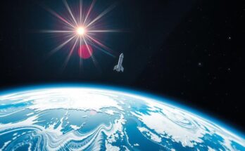 Astronauti nello spazio e capsule SpaceX in orbita, scene evocative di esplorazione spaziale.