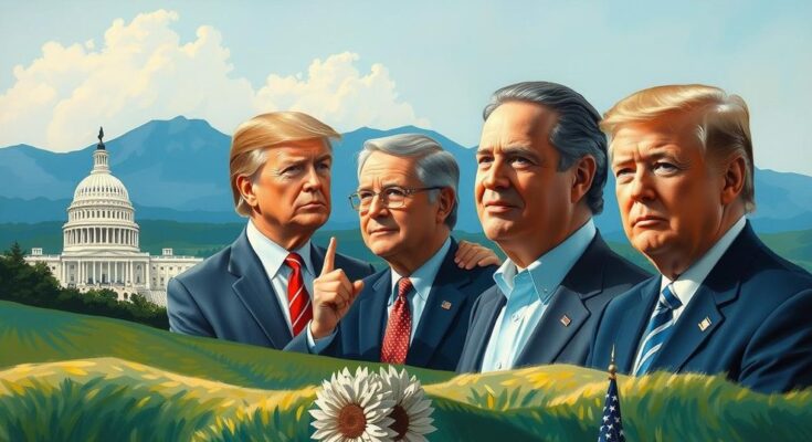 Gambaran pandangan masyarakat Amerika terhadap pemimpin politik lokal dan nasional dengan simbol politik yang representatif.