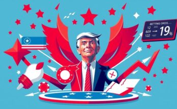 Graphique représentant les cotes de paris sur la présidentielle de 2028 avec des symboles de stratégie politique.