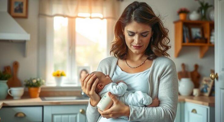 Missouri mother in kitchen contemplating Medicaid impact while preparing for daughter's therapy session.