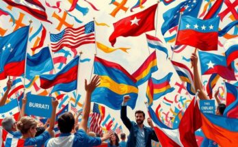 Результаты выборов: победа политиков, флаги и графика