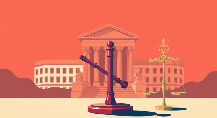 Ilustrasi tentang strategi politik tanpa melibatkan individu, menampilkan simbol-simbol kekuasaan dan perdebatan.