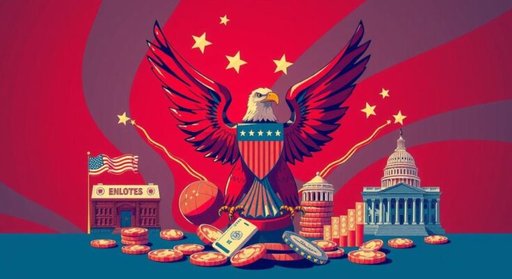 Representasi aktivitas politik dan ekonomi yang dinamis di era kepresidenan.