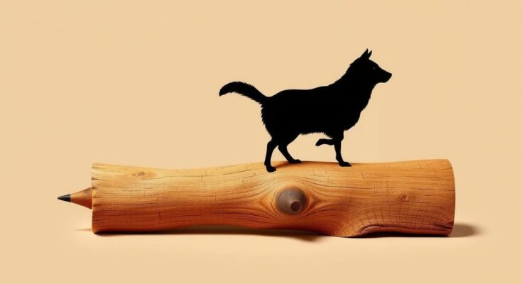 Deux silhouettes d'animaux fièrement perchées sur un rondin en bois, illustrant la politique dynamique.