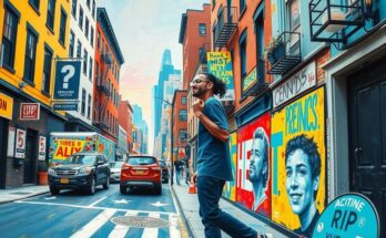 Représentation artistique d'un activistisme dynamique pour le changement social à New York.