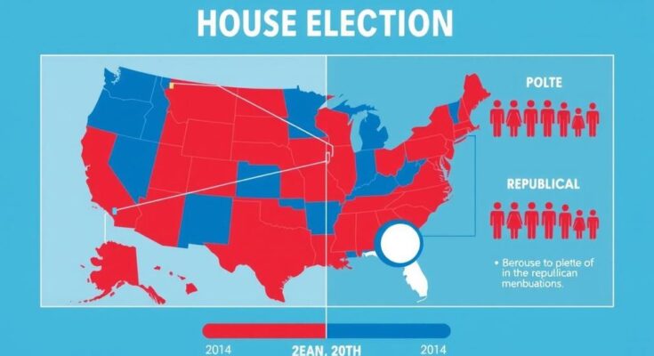 Risultati elettorali del Congresso 2024, grafico della maggioranza repubblicana con colori accesi e simboli della politica