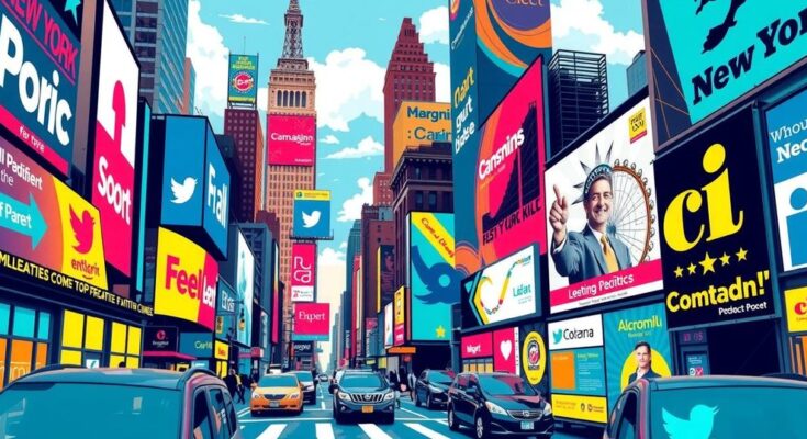 Tactici inovatoare în campania electorală din New York, reprezentând succesul în social media și tinerețea progresivă.