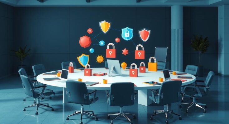 Conseil consultatif de sécurité intérieure avec des experts en sécurité discutant de la politique.