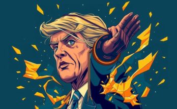 Ilustrasi pengaruh besar seorang individu terhadap pemerintah, menggambarkan kekuatan dan turbulensi.