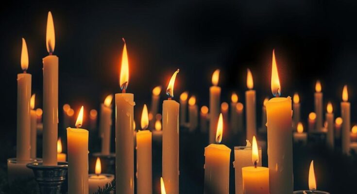 Vigil luminală pentru cei uciși în violență politică, cu lumânări aprinse și o atmosferă solemnă în Minnesota.