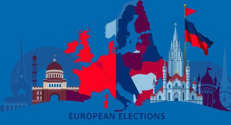 Elezioni europee, rise destra e liberali contro Trump, grafica politica pulsante.